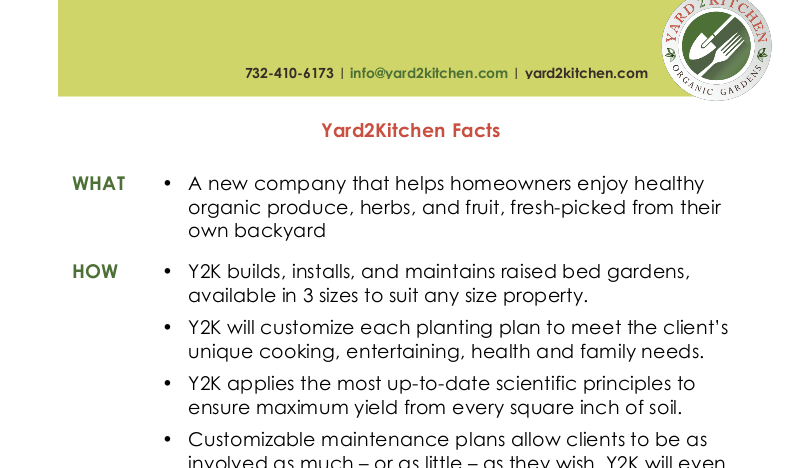 Yard2Kitchen Facts